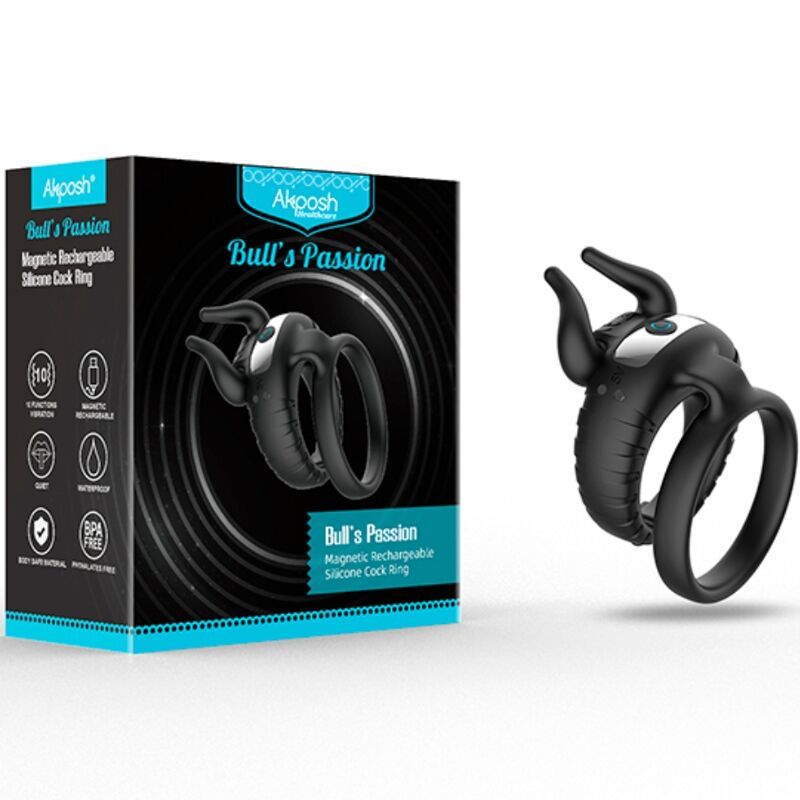 Armony - Bull's Passion Ring Vibrator 10 Speeds Black