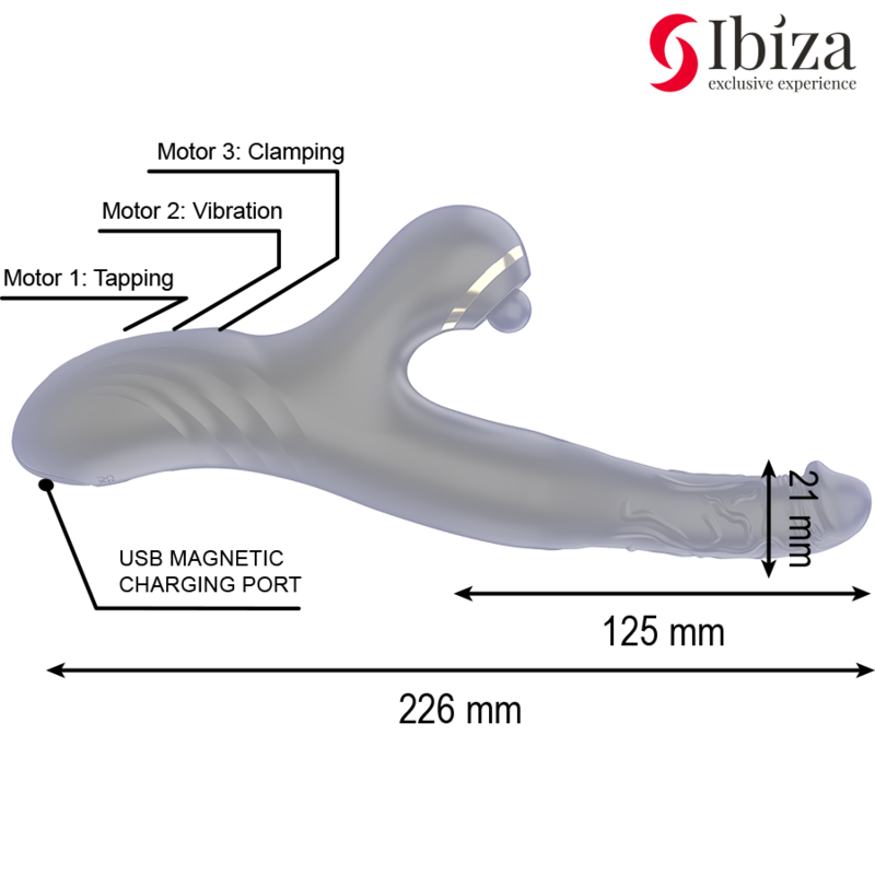 Ibiza - Two Dragons Double Vibrator Black