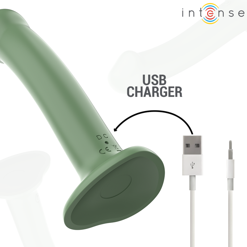 Intense - Becca VIbrator WIth Suction Cup 10 Vibrations Green Remote Control