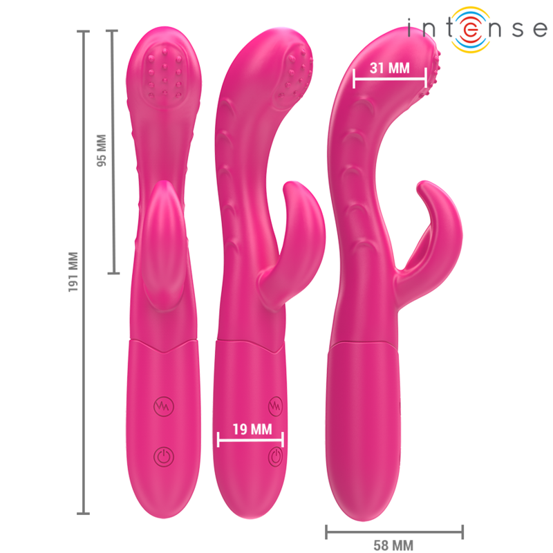 Intense - Amara Vibrator With Stimulating Tongue 10 Vibrations Pink
