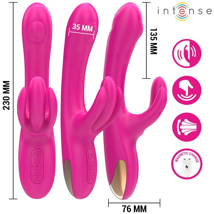 Intense - Britney Monitoiminen Jänisvibraattori 23cm Vaaleanpunainen