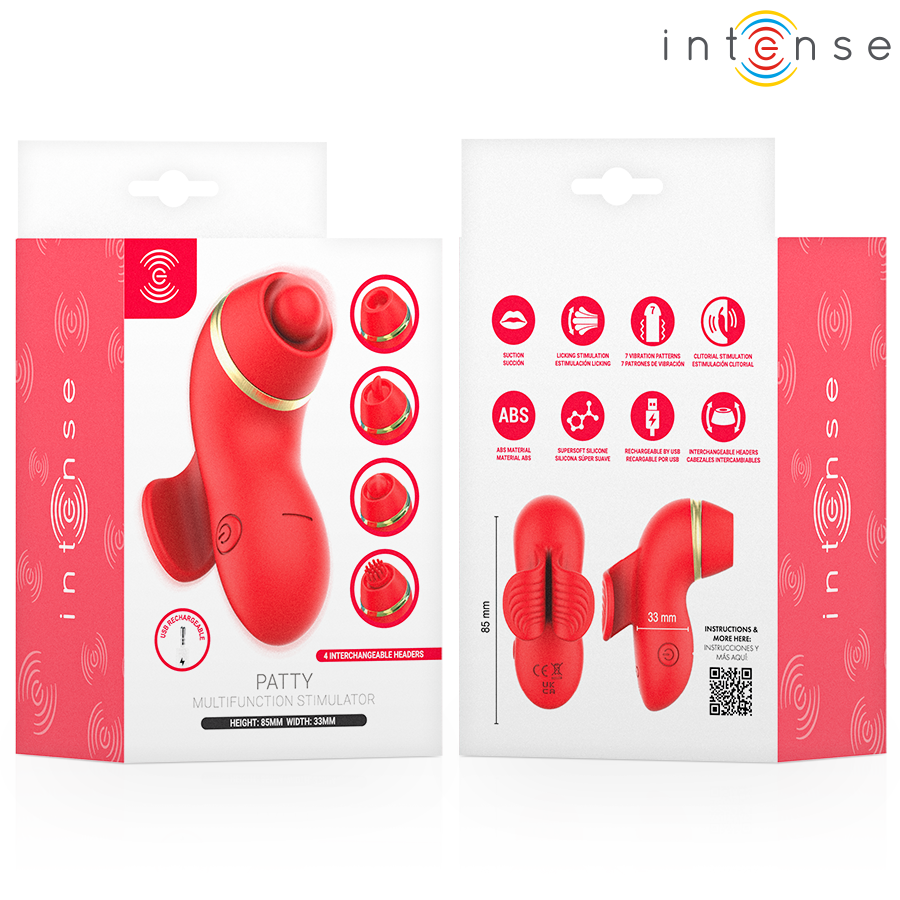 Intense - Patty Stimulaattori 4 Kärjellä, Imu, Napautus, Kutitus ja Nuoleva