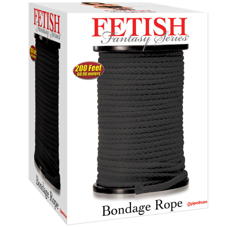 FETISH FANTASY SERIES BONDAGE ROPE BLACK 60.96 METERS