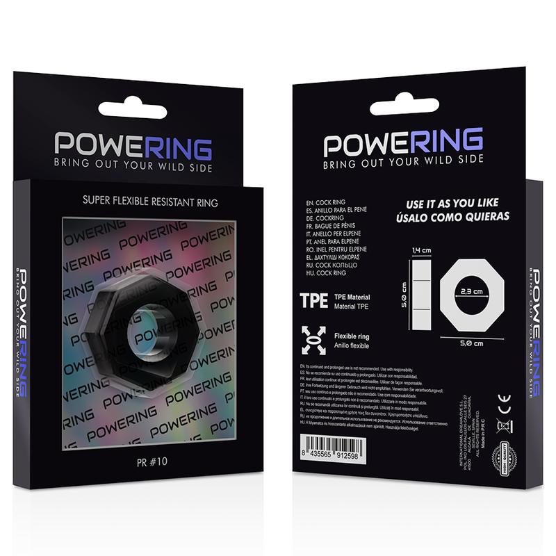 Powering - super Flesxible and Resistant Penis Ring 5cm Pr10 Black