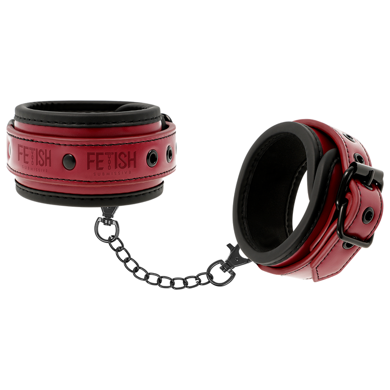 FETISH SUBMISSIVE DARK ROOM ANKLE CUFFS VEGAN LEATHER