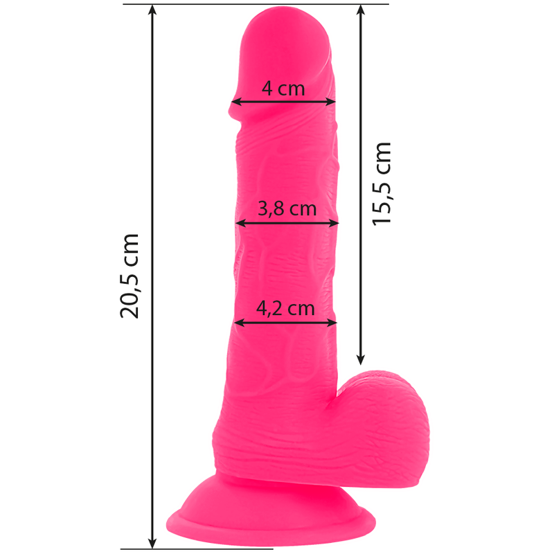Diversia Dildo 20,5 cm - Joustava ja värisevä, Pinkki