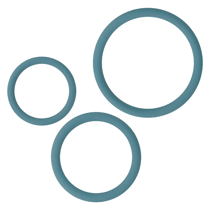 OHMAMA 3 RINGS SET FOR PENIS & TESTICLES - BLUE