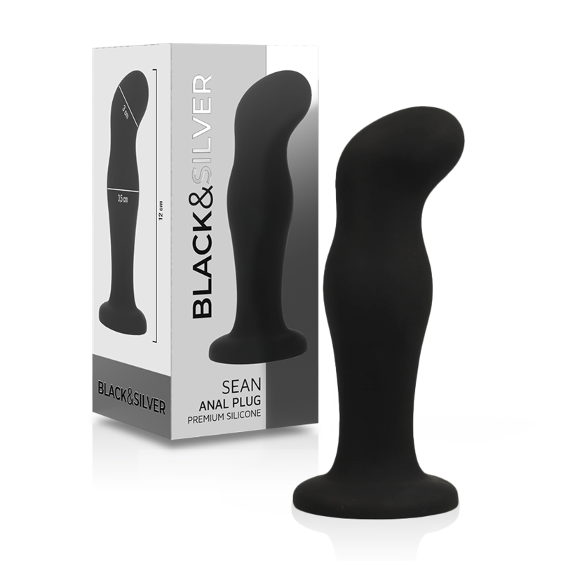 BLACK&SILVER - SEAN PREMIUM SILICONE ANAL PLUG BLACK