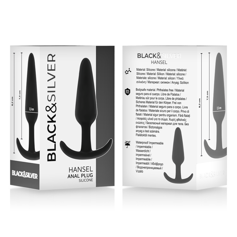 BLACK&SILVER™ - HANSEL™ SILICONE LOOP ANAL PLUG SIZE S