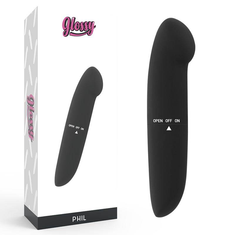 GLOSSY PHIL VIBRATOR BLACK
