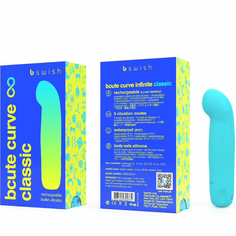 Bswish - Bcute Curve Infinite Classic Silicone Rechargeable Vibrator Electric Blue