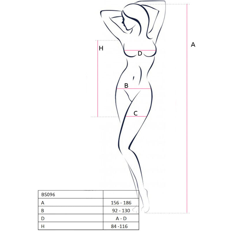 PASSION - BS096 BODYSTOCKING BLACK ONE SIZE