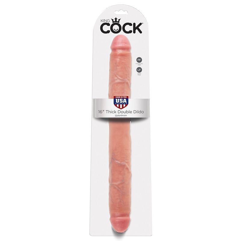 KING COCK THICK DOUBLE DILDO FLESH 40.6 CM