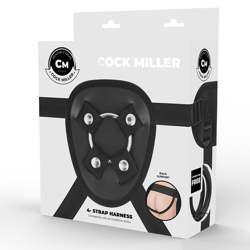 COCK MILLER HARNESS + SILICONE DENSITY COCKSIL ARTICULABLE 13 CM